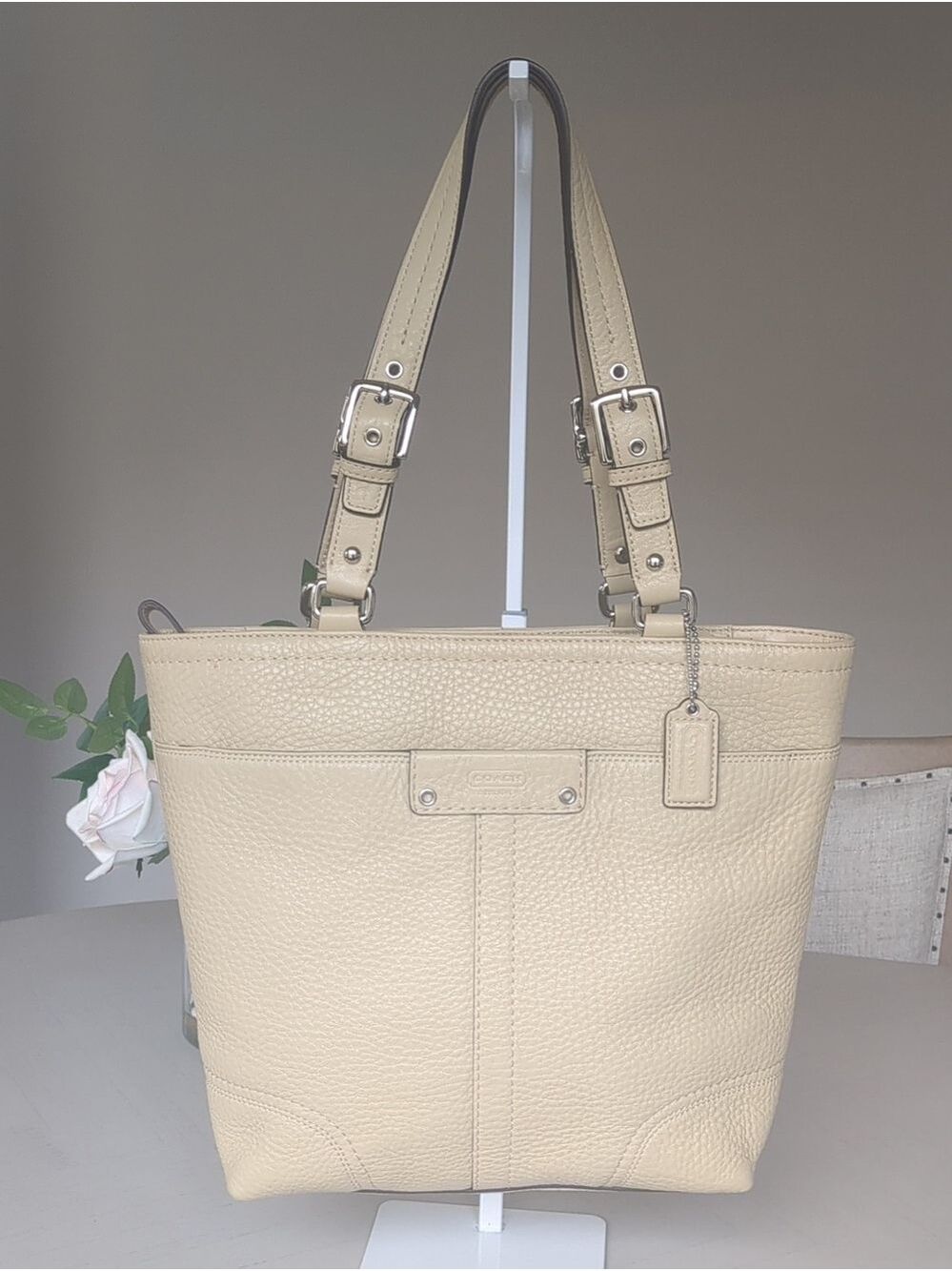 Coach Camel/Tan Pebble Leather Hamilton Shoulder Tote
